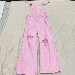 Women’s Risen Jeans Acid Wash Overalls